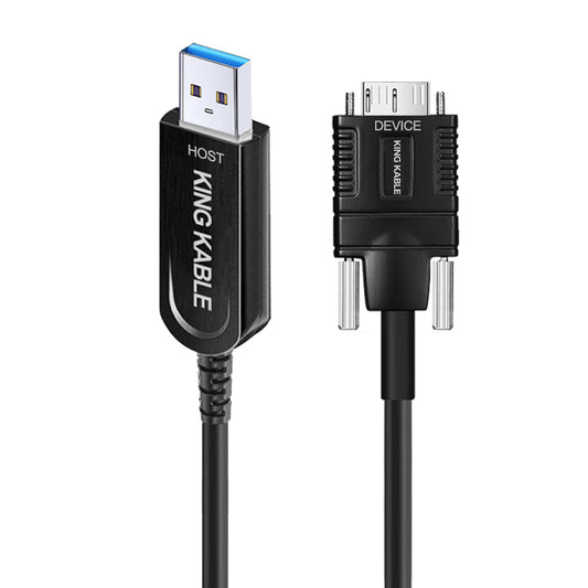 KING KABLE High Flex Optical Fiber USB3.1 Gen2 A to Micro B Towline Cable with Screw 10Gbps USB3.0 Not Backward Comaptible with USB2.0 USB1.1 Version USB065