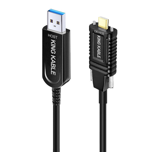 KING KABLE High Flex Optical Fiber USB3.1 Gen2 A to C Towline Cable with Screw 10Gbps USB3.0 Backward Comaptible with USB2.0 USB1.1 Version For Depth Camera Microsoft Azure Kinect Intel Realsense ZED Machine Vision Link Cable USB050