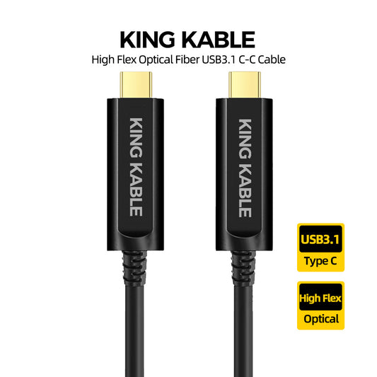 KING KABLE High Flex Optical Fiber USB3.1 Type C Towline Cable 10Gbps USB3.0 Not Backward Comaptible with USB2.0 USB1.1 Version USB055