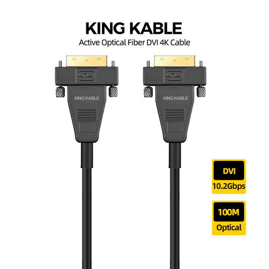 KING KABLE Optical Fiber DVI Cable 10.2Gbps 4K 2K 1080P 60Hz 10M 30M 50M 100M DVI001