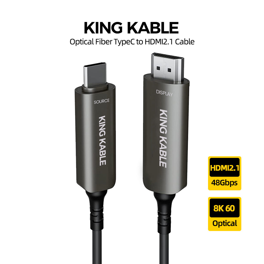 KING KABLE Armor Optical Fiber HDMI2.1 Cable Detachable Micro HDMI2.1