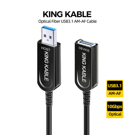 KING KABLE Optical Fiber USB3.1 Gen2 TypeA Male to Female Cable Backward Comaptible with USB3.0 USB2.0 USB1.1 Version USB021