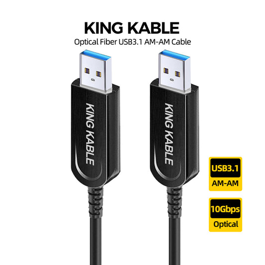 KING KABLE Optical Fiber USB3.1 Gen2 TypeA Male to Male Cable USB3.0 Not Backward Compatible with USB2.0 USB1.1 Version USB024