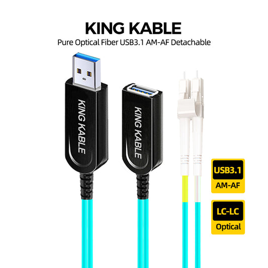 KING KABLE Pure Optical Fiber USB3.1 TypeA Male to Female LC Detachable Cable 10Gbps USB3.0 Not Backward Compatible with USB2.0 1.1 USB069